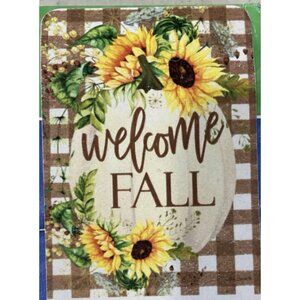 Welcome Fall House Flag Pumpkin Sunflower Farm Rustic Cottage Thanksgiving Decor